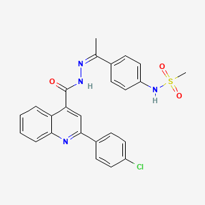 N-[4-(N-{[2-(4-chlorophenyl)-4-quinolinyl]carbonyl}ethanehydrazonoyl)phenyl]methanesulfonamide