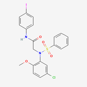 molecular formula C21H18ClIN2O4S B5110395 N~2~-(5-chloro-2-methoxyphenyl)-N~1~-(4-iodophenyl)-N~2~-(phenylsulfonyl)glycinamide 