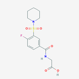 molecular formula C14H17FN2O5S B5110417 N-[4-fluoro-3-(1-piperidinylsulfonyl)benzoyl]glycine 