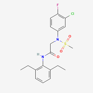 molecular formula C19H22ClFN2O3S B5110422 N~2~-(3-chloro-4-fluorophenyl)-N~1~-(2,6-diethylphenyl)-N~2~-(methylsulfonyl)glycinamide 
