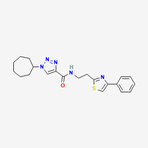 molecular formula C21H25N5OS B5110439 1-cycloheptyl-N-[2-(4-phenyl-1,3-thiazol-2-yl)ethyl]-1H-1,2,3-triazole-4-carboxamide 