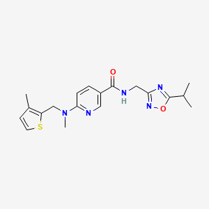 molecular formula C19H23N5O2S B5110450 N-[(5-isopropyl-1,2,4-oxadiazol-3-yl)methyl]-6-{methyl[(3-methyl-2-thienyl)methyl]amino}nicotinamide 