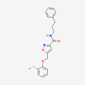 molecular formula C21H22N2O3S B5110484 5-{[2-(methylthio)phenoxy]methyl}-N-(3-phenylpropyl)-3-isoxazolecarboxamide 