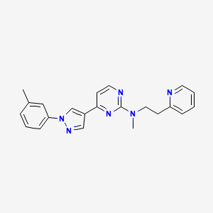 molecular formula C22H22N6 B5110490 N-methyl-4-[1-(3-methylphenyl)-1H-pyrazol-4-yl]-N-[2-(2-pyridinyl)ethyl]-2-pyrimidinamine 