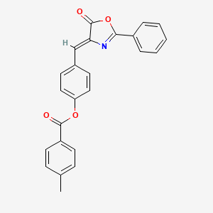 molecular formula C24H17NO4 B5110504 4-[(5-oxo-2-phenyl-1,3-oxazol-4(5H)-ylidene)methyl]phenyl 4-methylbenzoate 