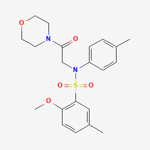 molecular formula C21H26N2O5S B5110545 2-methoxy-5-methyl-N-(4-methylphenyl)-N-[2-(4-morpholinyl)-2-oxoethyl]benzenesulfonamide 
