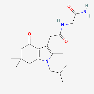 molecular formula C19H29N3O3 B5110548 N~2~-[(1-isobutyl-2,6,6-trimethyl-4-oxo-4,5,6,7-tetrahydro-1H-indol-3-yl)acetyl]glycinamide 