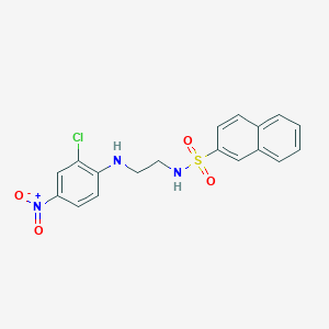 molecular formula C18H16ClN3O4S B5110568 N-{2-[(2-chloro-4-nitrophenyl)amino]ethyl}-2-naphthalenesulfonamide 