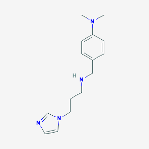 molecular formula C15H22N4 B511057 {4-[(3-咪唑-1-基-丙氨基)-甲基]-苯基}-二甲基-胺} CAS No. 626209-28-7