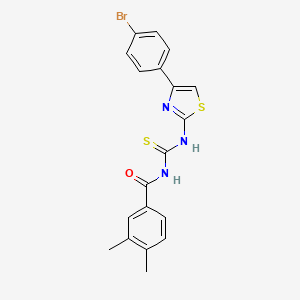 molecular formula C19H16BrN3OS2 B5110571 N-({[4-(4-bromophenyl)-1,3-thiazol-2-yl]amino}carbonothioyl)-3,4-dimethylbenzamide 
