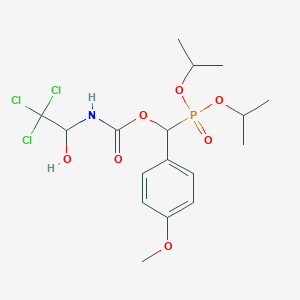 molecular formula C17H25Cl3NO7P B5110572 diisopropyl [(4-methoxyphenyl)({[(2,2,2-trichloro-1-hydroxyethyl)amino]carbonyl}oxy)methyl]phosphonate 