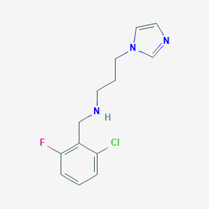 molecular formula C13H15ClFN3 B511058 [(2-氯-6-氟苯基)甲基][3-(1H-咪唑-1-基)丙基]胺 CAS No. 852934-12-4