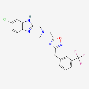molecular formula C20H17ClF3N5O B5110611 1-(5-chloro-1H-benzimidazol-2-yl)-N-methyl-N-({3-[3-(trifluoromethyl)benzyl]-1,2,4-oxadiazol-5-yl}methyl)methanamine 