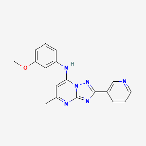 molecular formula C18H16N6O B5110618 N-(3-methoxyphenyl)-5-methyl-2-(3-pyridinyl)[1,2,4]triazolo[1,5-a]pyrimidin-7-amine 