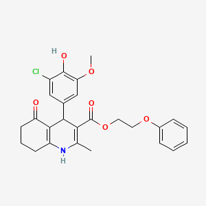 molecular formula C26H26ClNO6 B5110631 2-phenoxyethyl 4-(3-chloro-4-hydroxy-5-methoxyphenyl)-2-methyl-5-oxo-1,4,5,6,7,8-hexahydro-3-quinolinecarboxylate 