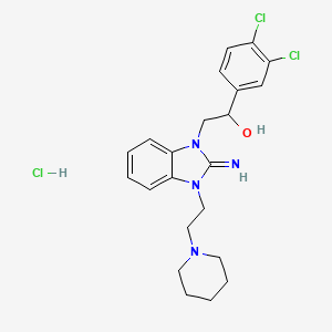 molecular formula C22H27Cl3N4O B5110650 1-(3,4-dichlorophenyl)-2-{2-imino-3-[2-(1-piperidinyl)ethyl]-2,3-dihydro-1H-benzimidazol-1-yl}ethanol dihydrochloride 