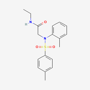 molecular formula C18H22N2O3S B5110653 N~1~-ethyl-N~2~-(2-methylphenyl)-N~2~-[(4-methylphenyl)sulfonyl]glycinamide 