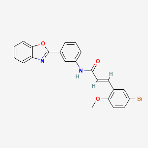 molecular formula C23H17BrN2O3 B5110656 N-[3-(1,3-benzoxazol-2-yl)phenyl]-3-(5-bromo-2-methoxyphenyl)acrylamide 