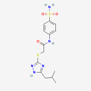 molecular formula C14H19N5O3S2 B5110661 N-[4-(aminosulfonyl)phenyl]-2-[(5-isobutyl-4H-1,2,4-triazol-3-yl)thio]acetamide 