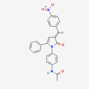 molecular formula C25H19N3O4 B5110667 N-{4-[3-(4-nitrobenzylidene)-2-oxo-5-phenyl-2,3-dihydro-1H-pyrrol-1-yl]phenyl}acetamide 