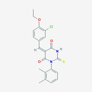 molecular formula C21H19ClN2O3S B5110674 5-(3-chloro-4-ethoxybenzylidene)-1-(2,3-dimethylphenyl)-2-thioxodihydro-4,6(1H,5H)-pyrimidinedione 