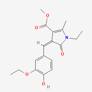 methyl 4-(3-ethoxy-4-hydroxybenzylidene)-1-ethyl-2-methyl-5-oxo-4,5-dihydro-1H-pyrrole-3-carboxylate
