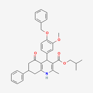 isobutyl 4-[4-(benzyloxy)-3-methoxyphenyl]-2-methyl-5-oxo-7-phenyl-1,4,5,6,7,8-hexahydro-3-quinolinecarboxylate