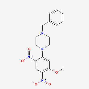 molecular formula C18H20N4O5 B5110756 1-benzyl-4-(5-methoxy-2,4-dinitrophenyl)piperazine 