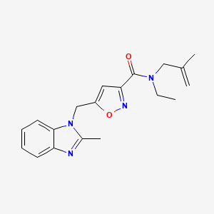 molecular formula C19H22N4O2 B5110774 N-ethyl-5-[(2-methyl-1H-benzimidazol-1-yl)methyl]-N-(2-methyl-2-propen-1-yl)-3-isoxazolecarboxamide 
