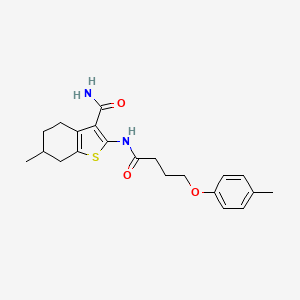6-methyl-2-{[4-(4-methylphenoxy)butanoyl]amino}-4,5,6,7-tetrahydro-1-benzothiophene-3-carboxamide