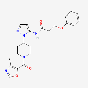 molecular formula C22H25N5O4 B5110786 N-(1-{1-[(4-methyl-1,3-oxazol-5-yl)carbonyl]-4-piperidinyl}-1H-pyrazol-5-yl)-3-phenoxypropanamide 
