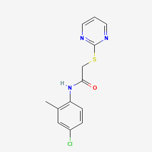 molecular formula C13H12ClN3OS B5110796 N-(4-chloro-2-methylphenyl)-2-(2-pyrimidinylthio)acetamide 