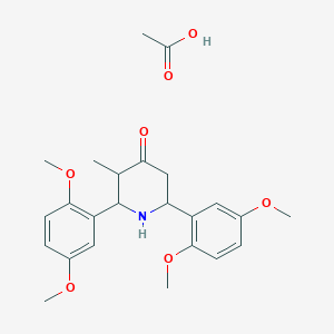 molecular formula C24H31NO7 B5110833 2,6-bis(2,5-dimethoxyphenyl)-3-methyl-4-piperidinone acetate 