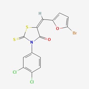 molecular formula C14H6BrCl2NO2S2 B5110846 5-[(5-bromo-2-furyl)methylene]-3-(3,4-dichlorophenyl)-2-thioxo-1,3-thiazolidin-4-one 