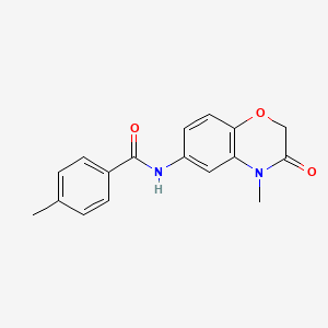 molecular formula C17H16N2O3 B5110877 4-methyl-N-(4-methyl-3-oxo-3,4-dihydro-2H-1,4-benzoxazin-6-yl)benzamide 