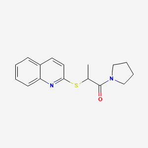 molecular formula C16H18N2OS B5110948 2-{[1-methyl-2-oxo-2-(1-pyrrolidinyl)ethyl]thio}quinoline 