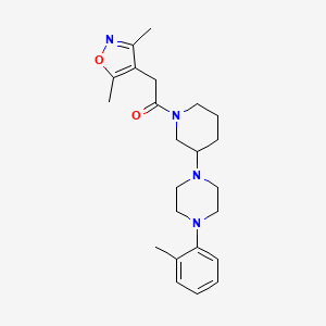 molecular formula C23H32N4O2 B5110986 1-{1-[(3,5-dimethyl-4-isoxazolyl)acetyl]-3-piperidinyl}-4-(2-methylphenyl)piperazine 