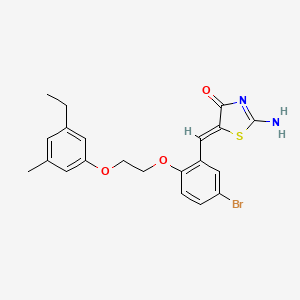 molecular formula C21H21BrN2O3S B5111006 5-{5-bromo-2-[2-(3-ethyl-5-methylphenoxy)ethoxy]benzylidene}-2-imino-1,3-thiazolidin-4-one 