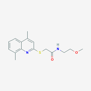 molecular formula C16H20N2O2S B5111011 2-[(4,8-dimethyl-2-quinolinyl)thio]-N-(2-methoxyethyl)acetamide 