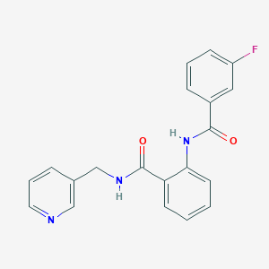 molecular formula C20H16FN3O2 B5111036 2-[(3-fluorobenzoyl)amino]-N-(3-pyridinylmethyl)benzamide 
