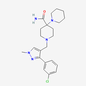 molecular formula C22H30ClN5O B5111049 1'-{[3-(3-chlorophenyl)-1-methyl-1H-pyrazol-4-yl]methyl}-1,4'-bipiperidine-4'-carboxamide 