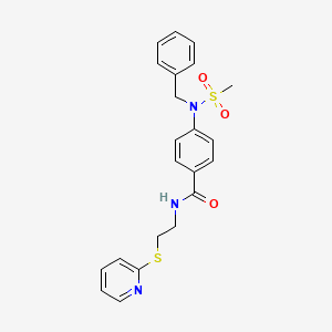 molecular formula C22H23N3O3S2 B5111061 4-[benzyl(methylsulfonyl)amino]-N-[2-(2-pyridinylthio)ethyl]benzamide 