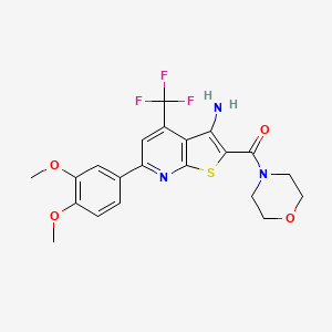 6-(3,4-dimethoxyphenyl)-2-(4-morpholinylcarbonyl)-4-(trifluoromethyl)thieno[2,3-b]pyridin-3-amine