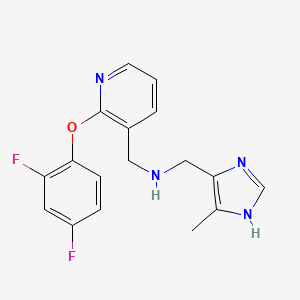 molecular formula C17H16F2N4O B5111076 1-[2-(2,4-difluorophenoxy)-3-pyridinyl]-N-[(4-methyl-1H-imidazol-5-yl)methyl]methanamine 
