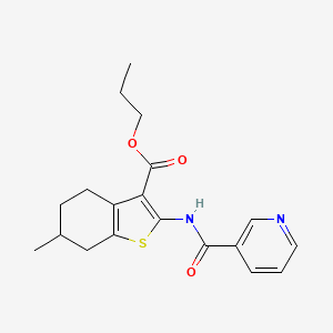molecular formula C19H22N2O3S B5111097 propyl 6-methyl-2-[(3-pyridinylcarbonyl)amino]-4,5,6,7-tetrahydro-1-benzothiophene-3-carboxylate 