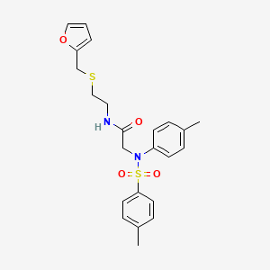 molecular formula C23H26N2O4S2 B5111133 N~1~-{2-[(2-furylmethyl)thio]ethyl}-N~2~-(4-methylphenyl)-N~2~-[(4-methylphenyl)sulfonyl]glycinamide 
