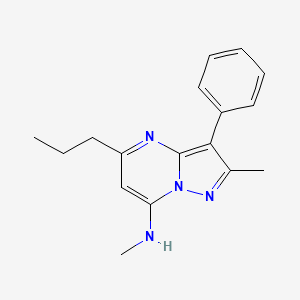 molecular formula C17H20N4 B5111138 N,2-dimethyl-3-phenyl-5-propylpyrazolo[1,5-a]pyrimidin-7-amine 