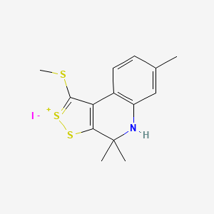 molecular formula C14H16INS3 B5111150 4,4,7-trimethyl-1-(methylthio)-4,5-dihydro[1,2]dithiolo[3,4-c]quinolin-2-ium iodide 