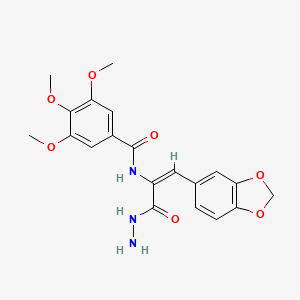 molecular formula C20H21N3O7 B5111153 N-[2-(1,3-benzodioxol-5-yl)-1-(hydrazinocarbonyl)vinyl]-3,4,5-trimethoxybenzamide 