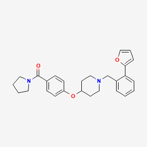 molecular formula C27H30N2O3 B5111196 1-[2-(2-furyl)benzyl]-4-[4-(1-pyrrolidinylcarbonyl)phenoxy]piperidine 